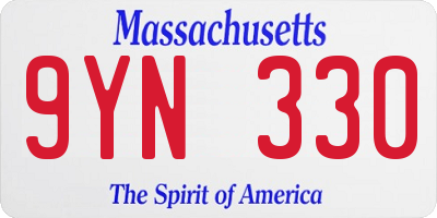 MA license plate 9YN330