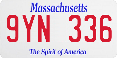 MA license plate 9YN336