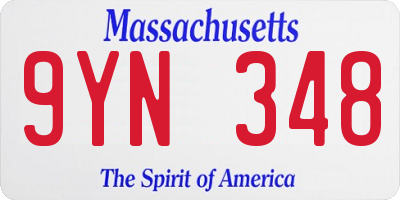 MA license plate 9YN348