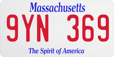 MA license plate 9YN369