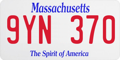 MA license plate 9YN370