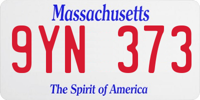 MA license plate 9YN373