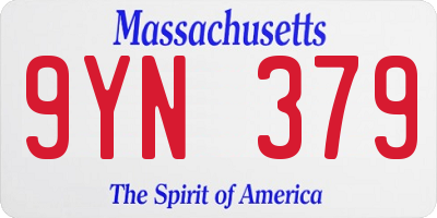 MA license plate 9YN379