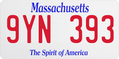 MA license plate 9YN393