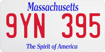 MA license plate 9YN395