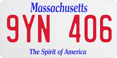 MA license plate 9YN406