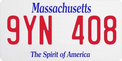 MA license plate 9YN408