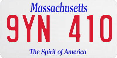 MA license plate 9YN410