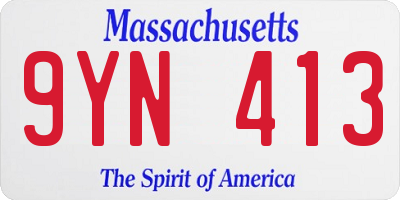 MA license plate 9YN413