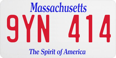 MA license plate 9YN414