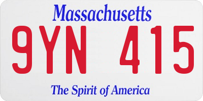 MA license plate 9YN415