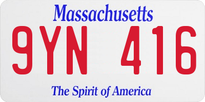 MA license plate 9YN416