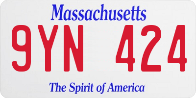 MA license plate 9YN424
