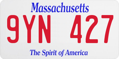 MA license plate 9YN427