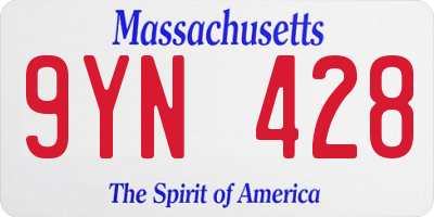 MA license plate 9YN428
