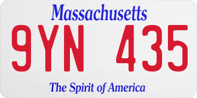 MA license plate 9YN435