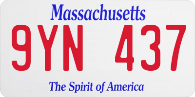 MA license plate 9YN437