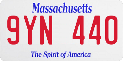 MA license plate 9YN440