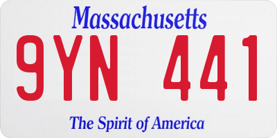 MA license plate 9YN441
