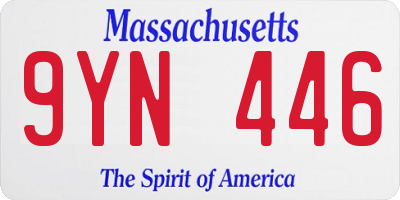 MA license plate 9YN446