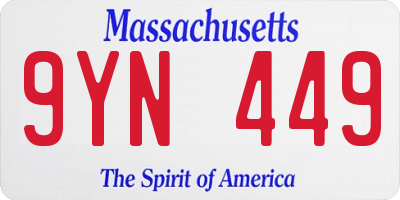 MA license plate 9YN449