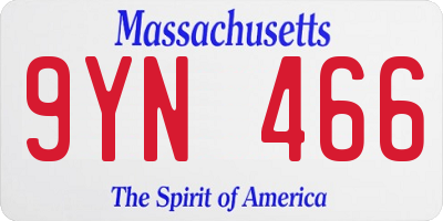 MA license plate 9YN466
