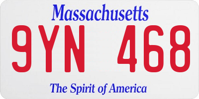 MA license plate 9YN468