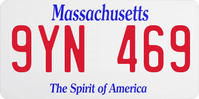 MA license plate 9YN469