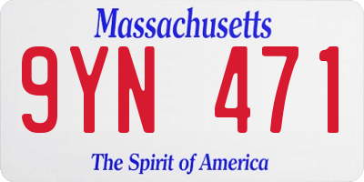 MA license plate 9YN471