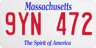 MA license plate 9YN472