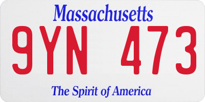 MA license plate 9YN473