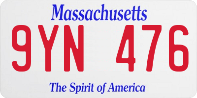 MA license plate 9YN476