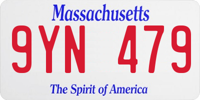 MA license plate 9YN479