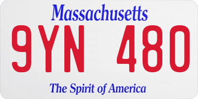 MA license plate 9YN480