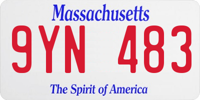 MA license plate 9YN483