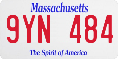 MA license plate 9YN484