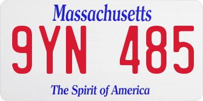 MA license plate 9YN485