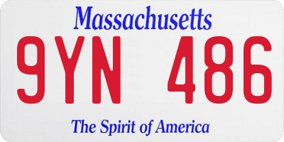 MA license plate 9YN486