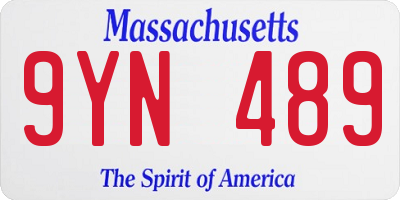 MA license plate 9YN489