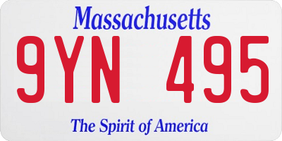 MA license plate 9YN495