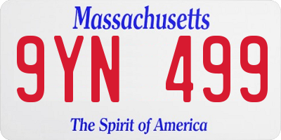 MA license plate 9YN499
