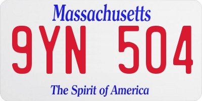 MA license plate 9YN504
