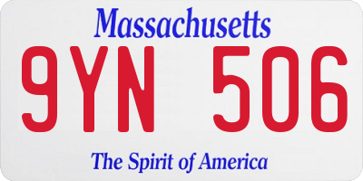 MA license plate 9YN506