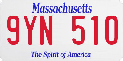 MA license plate 9YN510