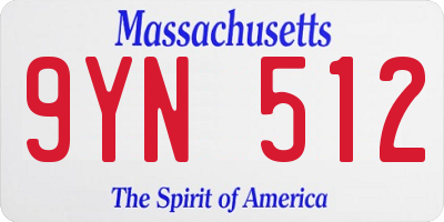 MA license plate 9YN512