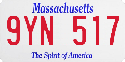 MA license plate 9YN517