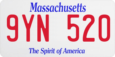 MA license plate 9YN520