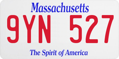 MA license plate 9YN527