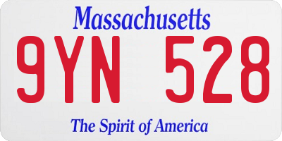 MA license plate 9YN528