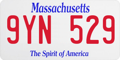 MA license plate 9YN529